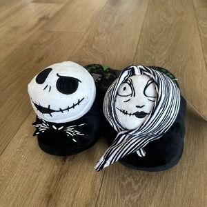 Nightmare Before Christmas Womens Slippers Med 7/8 Jack Skellington Sally 3D New